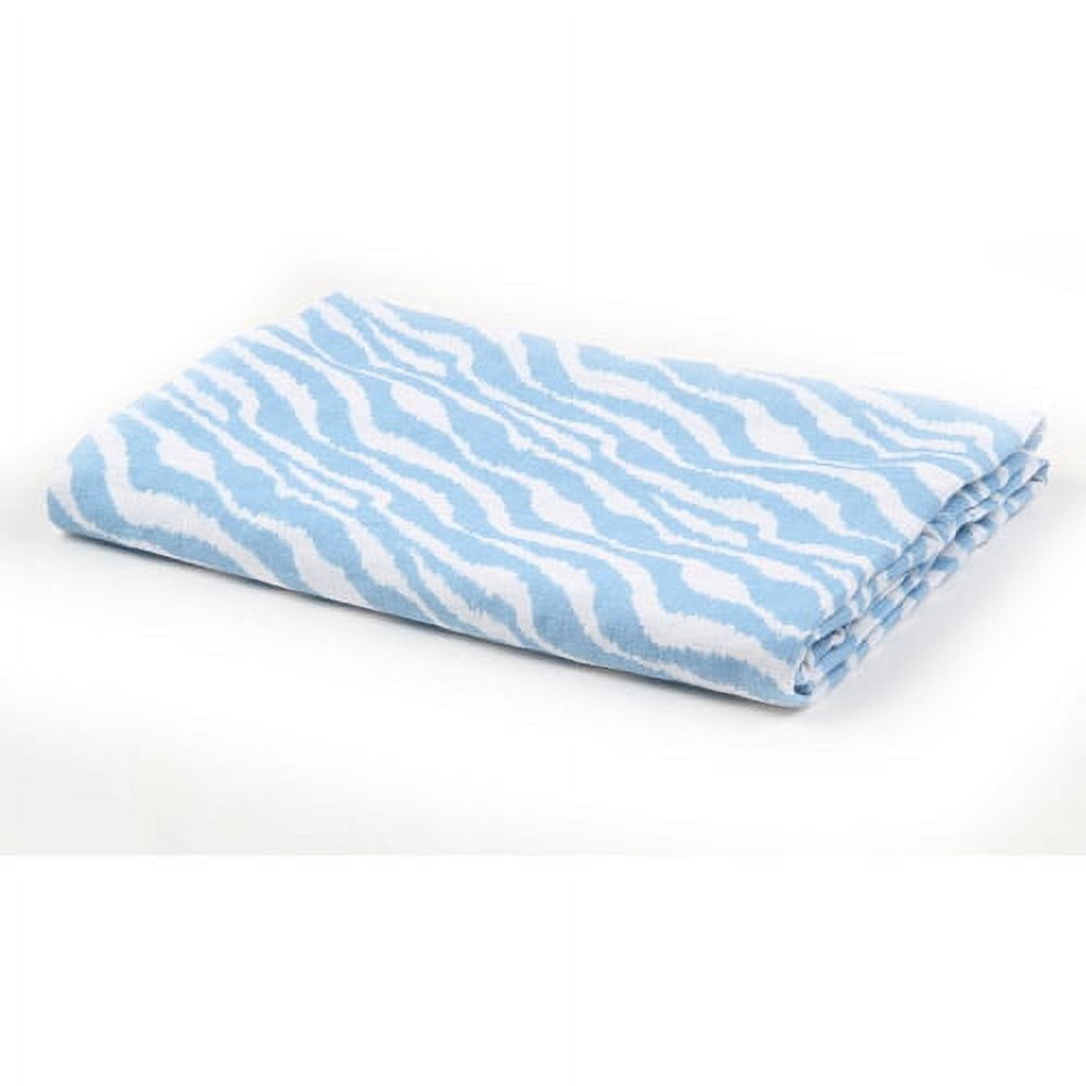 Bacati Ikat Zebra & Dots 4 Piece Crib Bedding Set with 2 Muslin Swaddling Blankets, Blue/Gray