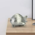 thumbnail image 5 of Room Decor, Metal Piggy Bank for Kids Cash Box Coin Saving Bank Cute Alloy Coin Saving Box Money Saving Bank for Kid's Gift Desktop Decoration Ornament, Air Plane Shape, Silver, 5 of 7