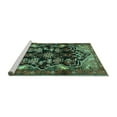 thumbnail image 2 of Ahgly Company Machine Washable Indoor Round Persian Turquoise Blue Traditional Area Rugs, 3' Round, 2 of 4