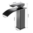 thumbnail image 5 of Grifo monomando para lavabo en cascada Grifo para lavabo de agua fría y caliente (negro) TUNC  Sencillez, 5 of 5