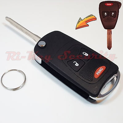 New Flip Key Modified Case Shell For Chrysler Dodge Jeep Remote Key 3 Buttons 1A