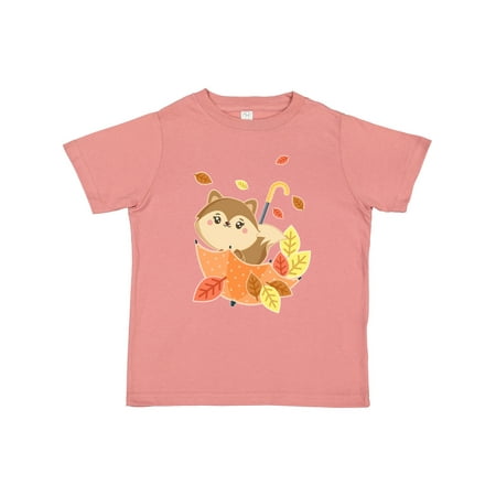 

Inktastic Cute Squirrel Playing in Umbrella with Autumn Leaves Gift Toddler Boy or Toddler Girl T-Shirt