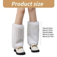 thumbnail image 3 of Women Aesthetic Punk Fuzzy Leg Warmer Boot Gaiters Japanese Ribbed Plush Leggings Leg Covers Sleeve Solid Long Socks, 3 of 7