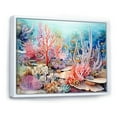 thumbnail image 2 of Designart "Coral Wonderland In Pink And Blue I" Coastal Coral Under Water Floater Framed Wall Decor, 2 of 5