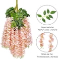 thumbnail image 3 of Flores Artificiales de Glicina, Plantas Artificiales de Wisteria Colgantes, Decoracion de Pared para Boda, Exterior, para el Hogar, Jardín, Fiesta, Decoracion Floral (Rosa Claro), 3 of 4