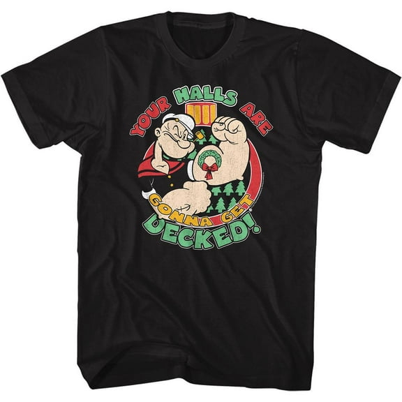 Popeye Gonna Get Decked Black Adult T-Shirt