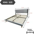 thumbnail image 6 of alazyhome King Size Upholstered Platform Bed Frame, Easy Assemble, Light Grey, 6 of 6