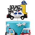 thumbnail image 1 of Topper para pastel SUPERLUBY Policía para 1er cumpleaños con brillo, 1 of 6