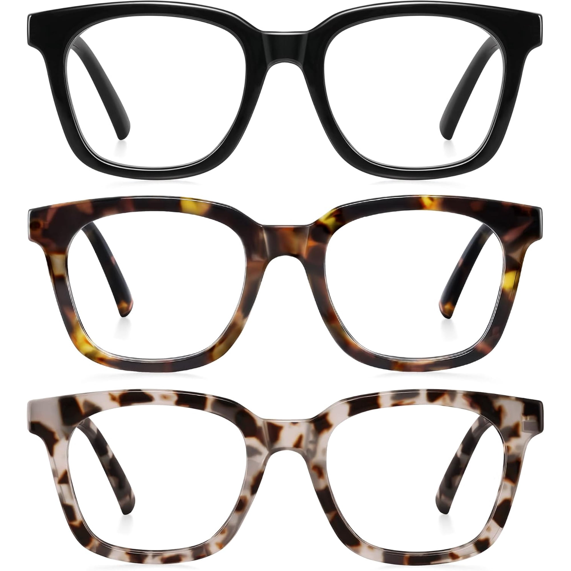 Reading Glasses for Women Men - Blue Light Blocking Magnifying Readers,Square Anti-Glare Computer Eyeglasses