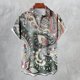 thumbnail image 3 of ZHAOCHENG Camisa hawaiana de manga corta para hombre, de verano, con bolsillo frontal, estampado hawaiano, informal, de algodón, estilo funky, de lino para playa, camiseta Y2K para hombre., 3 of 5
