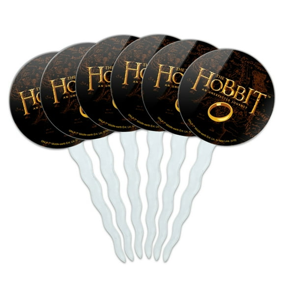 The Hobbit An Unexpected Journey Logo Cupcake Picks Toppers Decoration Set of 6
