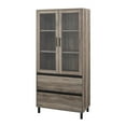 thumbnail image 6 of Walker Edison Elaine Mid Century Glass Door Bookcase, Grey Wash, 6 of 11