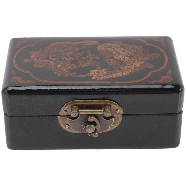 Wooden Storage Box Jewelry Organizer Treasure Box Multifunctional Box with Lock