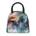 thumbnail image 1 of Fotbe Ink Style Wave Dragon Bolsa de Almuerzo con Estampado, Lonchera Aislada, Contenedor de Comida Reutilizable Tipo Cooler a Prueba de Fugas, 1 of 6
