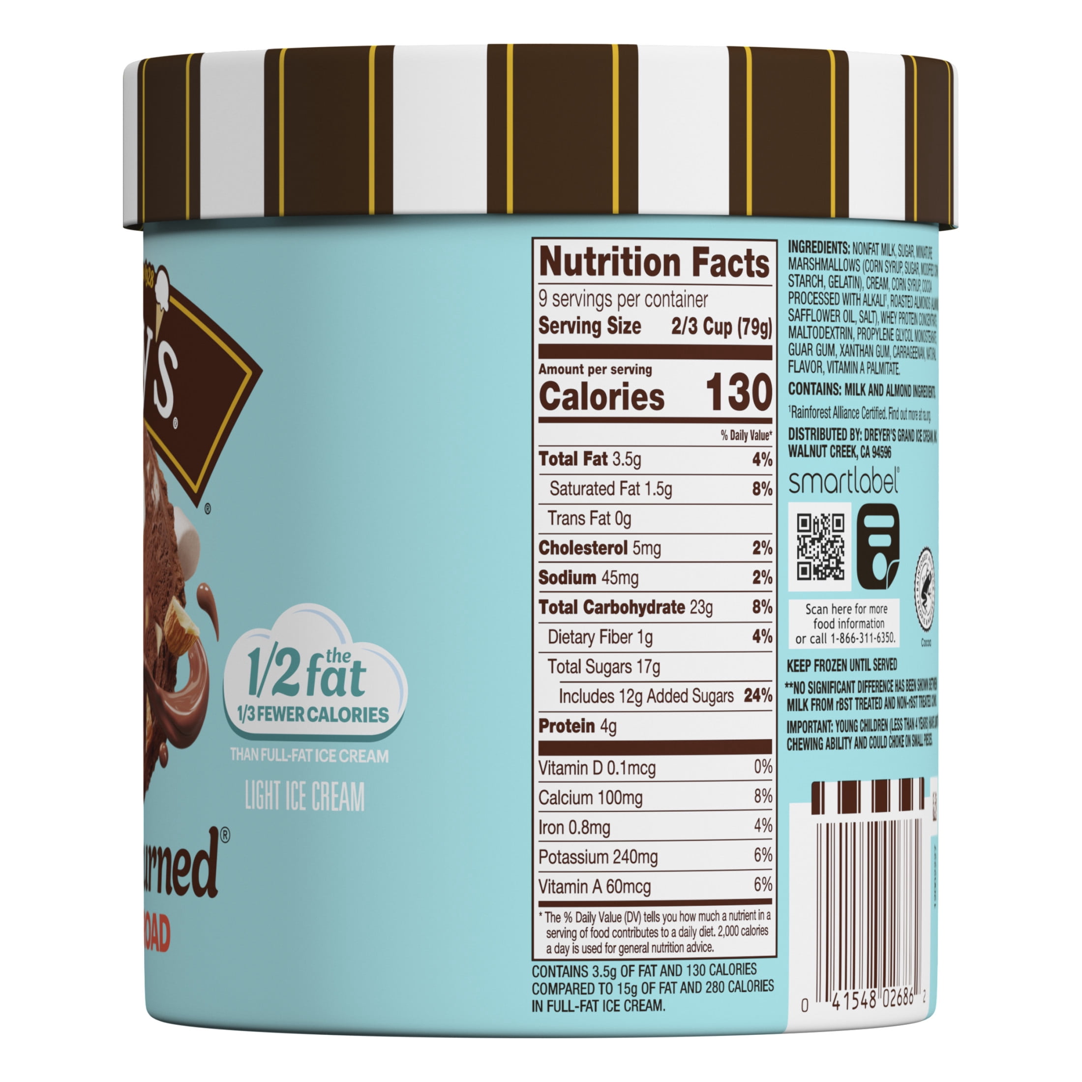 Edy's/Dreyer's Slow Churned Rocky Road Light Ice Cream, 1.5 Qt