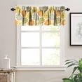 thumbnail image 5 of Boho Floral Valances for Kitchen,60s 70s Vintage Bohemian Botanical Floral Rainbow Kids Girls Bedroom Living Room Window Drapes 54x18inch, 5 of 6