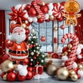 thumbnail image 2 of Globos navideños, globos de Papá Noel, guirnaldas para decoración de fiestas navideñas, decoraciones de cumpleaños para niños, Navidad 2025, globos de látex, 2 of 5