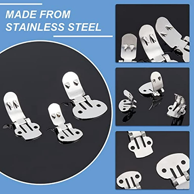 SUPVOX 10pcs Stainless Steel Blank Shoe Clips DIY Crafts Findings  Accessories (32mm x 20mm)
