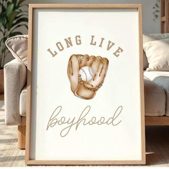 Long Live hood Vintage Baseball Nursery Wall Art Sport Decor Unframed Paper Print