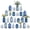 Blue, variant on Glasseam Set of 5 Small Glass Bud Vases for Flowers: Vintage Blue Mini Vases for Wedding Centerpieces Party Decor Home Table Decorations