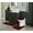 BURGUNDY, variant on Set of 7 piece Hunter green Color #6 bath mat rug Non Slip Soft Shaggy Chenille 1 Mat ,1 Contour Mat, 1 Lid Cover Plus 4pc Ceramic Accessories