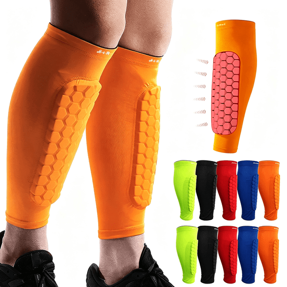 BESTSKY Soccer Shin Guards Shin Pads for Kids Youth Adult,Calf Compression Sleeve with Honeycomb Pads,Support for Shin Splint Baseball Boxing Kickboxing Mtb,Lightweight(1Pair)