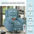 thumbnail image 3 of Power Lift Recliner Chair with Adjustable Massage and Heat for Elderly, Overstuffed Wide Oversized Electric Recliner Chair with Infinite Position and Side Pocket for Living Room, Blue, 3 of 8