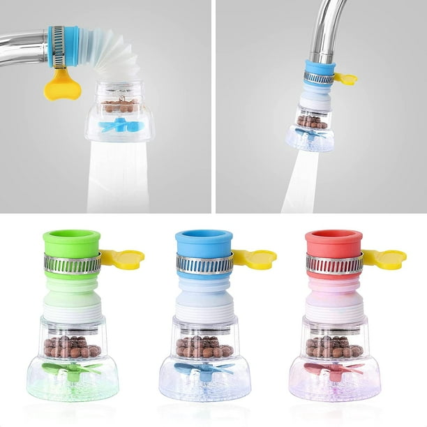 Filtro de agua para fregadero de baño - 3 filtros de agua para fregadero, extensor de grifo de baño, filtro de agua para fregadero de cocina - Filtro de cabezal de ducha ajustable de 360°, manija de JAMW Sencillez