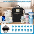 thumbnail image 3 of Diaper Bag Backpack, Multifunctional Baby Changing Bag with Foldable Crib and Insulated Bottle Pockets, a Must-Have for Baby Travel, with USB Charging Port and Stroller Straps (Black), 3 of 6