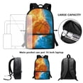 thumbnail image 3 of ZUXONGSY Basketball Fire Water Stamp Print 3 Pcs Backpack Set Travel Bag Portable Bookbag Knapsack Daypack Large Capacity Sports Backpacks Schoolbag with Lunch Box Pencil Case for Boys Girls, 3 of 6