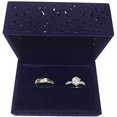 thumbnail image 2 of Hollow Blue Sapphire Wedding Ring Box / Velvet Ring Bearer Box / Jewelry Earring Gift Box, 2 of 5