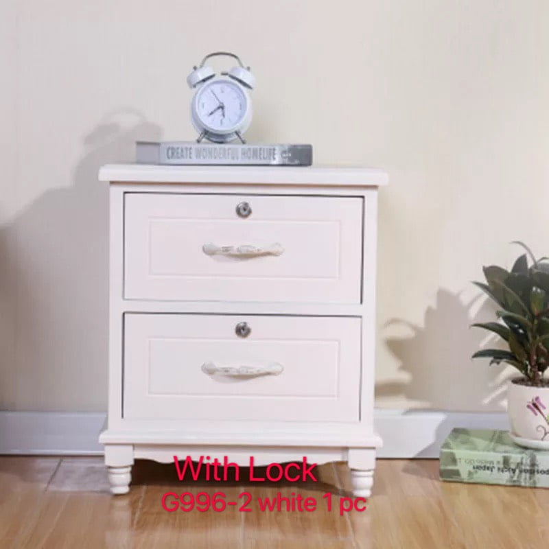 Britoniture Wood White Bedside Table Bedroom Storage Unit Nightstand