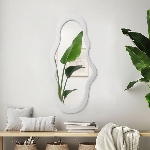 Small Cloud Mirror Unique 44X21 Inch Full Length Wall Mounted Mirror Tall Mirror Full Body Floor Length Mirror Dressing Body Mirror Frameless Mirror for Bedroom Bathroom Living Room