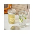 thumbnail image 4 of odorsTT 1 Piece (Set) Large-Capacity Heat-Resistant Transparent Glass Mason Jar (With Lid And Straw), Suitable for Boba Milk Tea, Coffee, Juice and Cold Drink, 4 of 6
