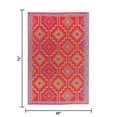 thumbnail image 3 of Fab Habitat Outdoor Rug - Waterproof, Fade Resistant, Crease-Free - Premium Recycled Plastic - Vintage Boho Kilim - Patio, Deck, Porch, Balcony, Laundry Room - Lhasa - Orange & Violet - 4 x 6 ft, 3 of 10