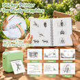 Mini Sticker Printer with 14 Rolls Self-adhesive Thermal Papers, Green ...