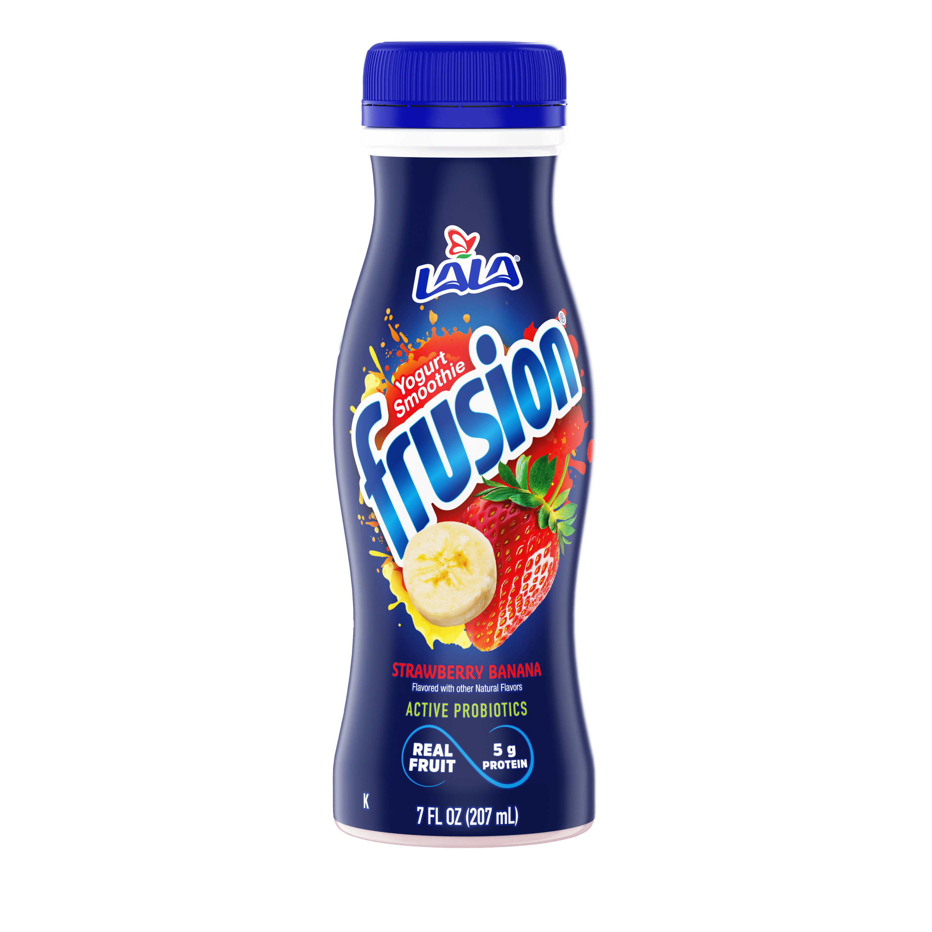 LALA Frusion Fruit Yogurt Smoothie Drink with Protein, Low Fat, Strawberry Banana, 7 oz Plastic Bottle (10 Ct)