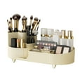 thumbnail image 1 of Organizador de maquillaje de gran capacidad, con perforaciones y compartimentos giratorios, color blanco, 1 of 12