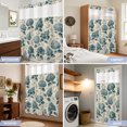 thumbnail image 5 of No Hook Shower Curtain, Vintage Hydrangea Floral Shower Curtains for Bathroom with See Through Top Window, Farmhouse Botanical Aesthetic Waterproof & Washable Bath Curtain Stall 48"x72", 5 of 5