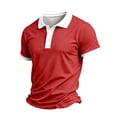 thumbnail image 5 of Breeze Polo Shirts for Men Color Block Henley Short Sleeve T Shirts Causal Athletic Golf Tees, 4XL, 5 of 7