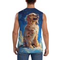 thumbnail image 4 of Pofeuu Starry Sky Cloud Dog Print Men's Muscle T-Shirt, Sleeveless, Muscle Tank, Classic Muscle Tee Top For Men Casual Sleeveless Muscle T-Shirt Trendy Clothes-XX-Large, 4 of 7