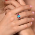 thumbnail image 4 of Gem Stone King 2.50 Ct Oval Green Turquoise Red Created Ruby 925 Sterling Silver Ring (Size 5), 4 of 6