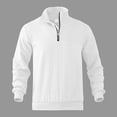 thumbnail image 3 of Men's Navy Blue Half-Zip Cable Knit Sweater, Warm and Stylish Pullover, Perfect for Fall and Winter, 3 of 4
