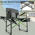 thumbnail image 3 of Kadyn Patio Beach Chairs, Camping Chairs for Outdoors, Folding Camping Directors Chair with Cooler Bag and Side Table-Black, 3 of 7