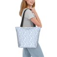 thumbnail image 6 of KLL Tote Bag for Women Gray White Floral Print Shopping Grocery Reusable Bags for Office School Shopping Travel, 6 of 6