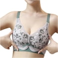 thumbnail image 5 of Bvxeep Women's Front Closure Middle-Aged Soft Plus Size Wirefree Style Bra Print Daily Bra, 5 of 6