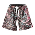 thumbnail image 3 of Women's Floral Print Drawstring Casual Shorts – Comfy Elastic Waist Bottoms in S-XXL, Versatile Summer Loose Fit Pants for Vacation Travel Workout, 3 of 4