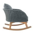 thumbnail image 5 of 29.5" Gray Wicker Rocking Chair with Cushions, Indoor/Outdoor Pe Rattan Chair with Wood Frame for Patio & Living Room, 5 of 6