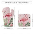 thumbnail image 2 of Flamingo Oven Mitts And Pot Holders Sets of 4 Oven Gloves Set Potholders for Kitchen Cooking Baking Grilling Anti Scald Hot Pads And Heat Resistant, 2 of 6