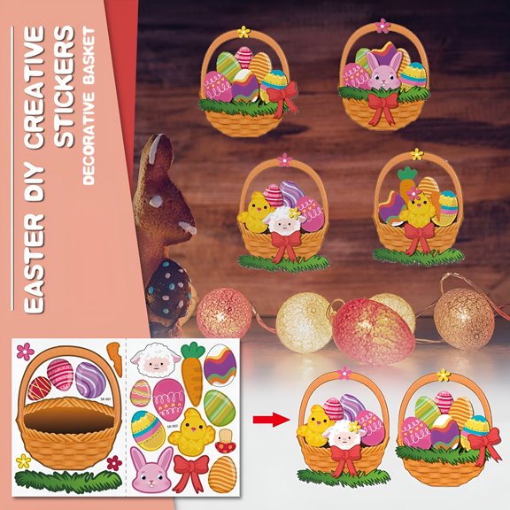 BESTSKY Easter Craft Kit for Kids Make Your Own Easter Foam Stickers Ornament DIY Easter Arts and Crafts for Easter Party Supplies Easter Decoration